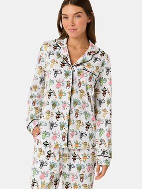 Roller Rabbit Boo Crew Long Sleeve Polo Pajamas